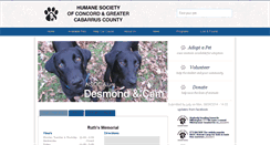 Desktop Screenshot of cabarrushumanesociety.org